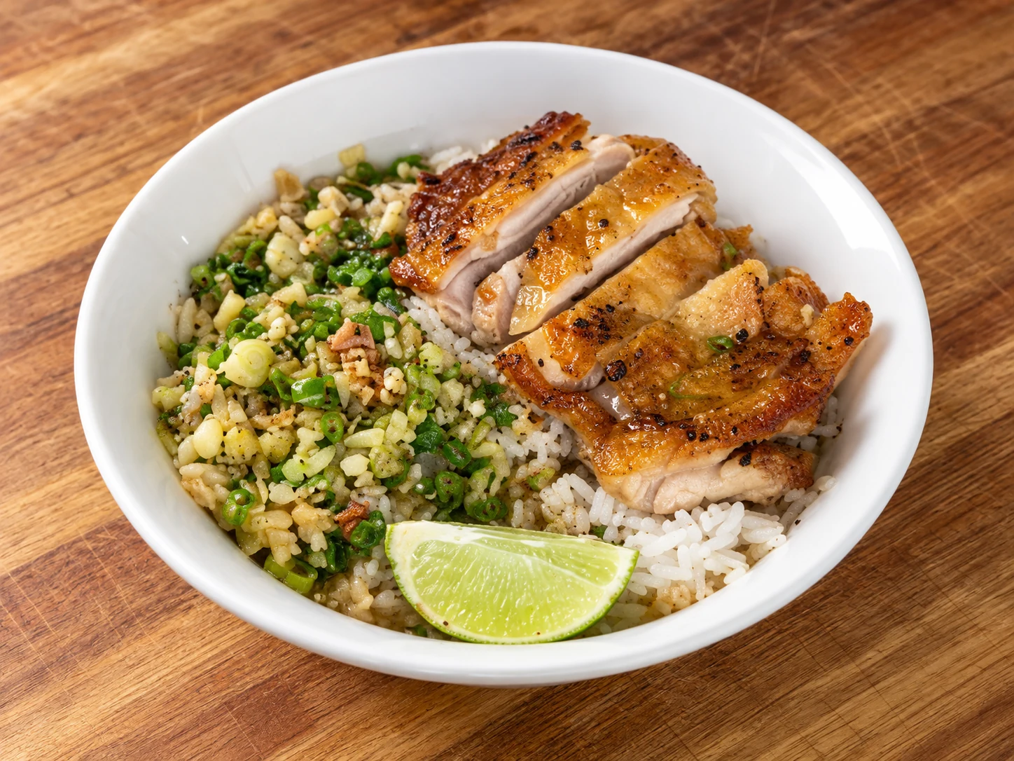 Ginger-garlic chicken broth bowls